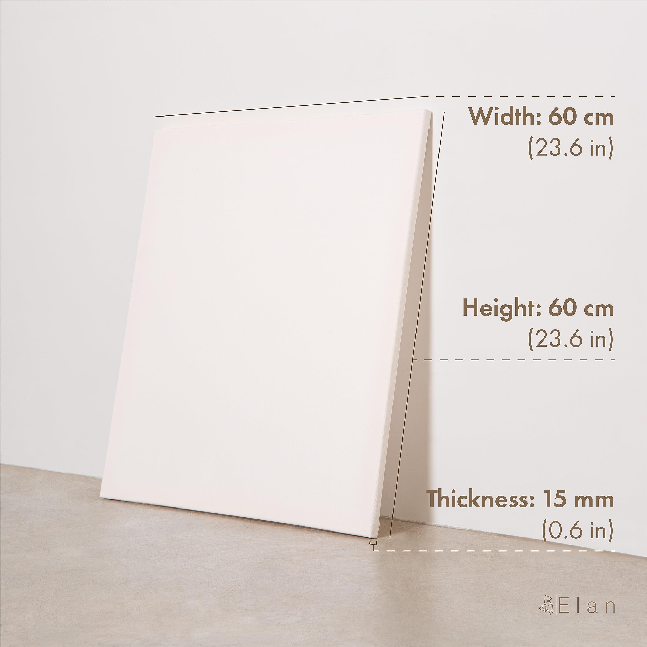 Elan Stretched Canvases 24x24, 4-Pack Canvases for Painting, Painting Canvas Bulk, Stretched Canvas for Adults Blank Canvas for Painting, Painting Canvases Paint Canvases for Painting Art Canvas