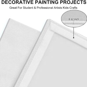 Canvas Panels 18x24 Inch 6-Pack, 10 oz Primed 100% Cotton Large Canvases for Painting, White Blank Flat Canvas Boards for Oil Acrylics Watercolor & Tempera Paints