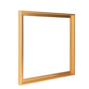pixy canvas floater frame 12x12 for 3/4 (0.75) inch deep canvas paintings/canvas prints/wood canvas panels/wall art/wall decor/home decor/artwork (brass gold, 12 x 12 inch, square)