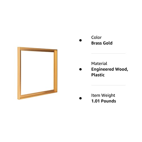 PIXY CANVAS Floater Frame 12x12 for 3/4 (0.75) inch Deep Canvas Paintings/Canvas Prints/Wood Canvas Panels/Wall Art/Wall Decor/Home Decor/Artwork (Brass Gold, 12 x 12 inch, Square)