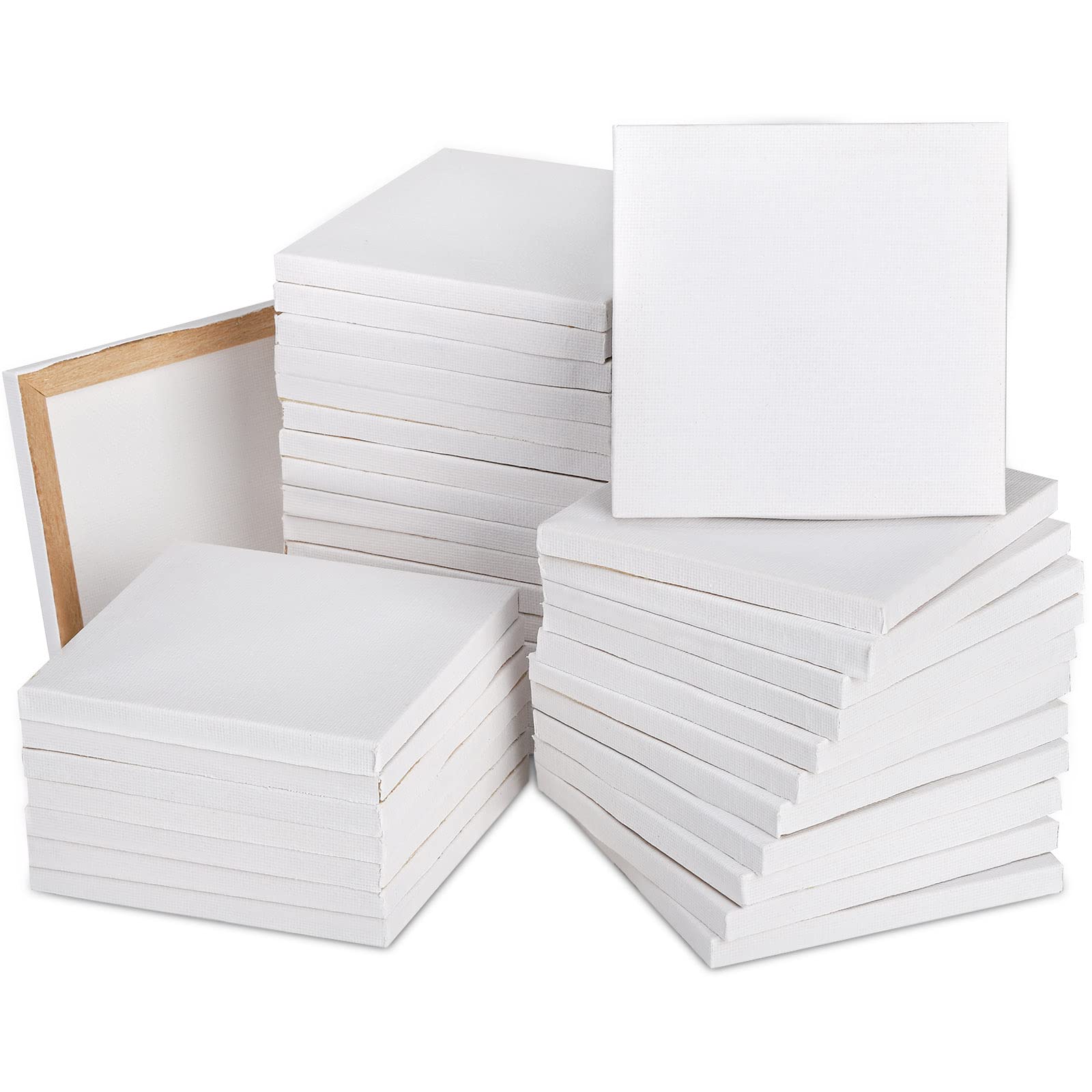 Tosnail 36 Pieces 4" x 4" Mini Canvas Panels, Mini Stretched Canvas, Small Canvas Boards, Square Canvas for Painting Party, Crafts - Have Confirmed 4 Inch Invetories