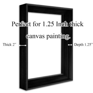 Wall-Art Supplies DIY Floater Frames for Canvas Paintings,1.25" Deep Picture Frame,Floating Frame for Canvas Prints,Canvas Floater Frame(Black 10×20 inch)