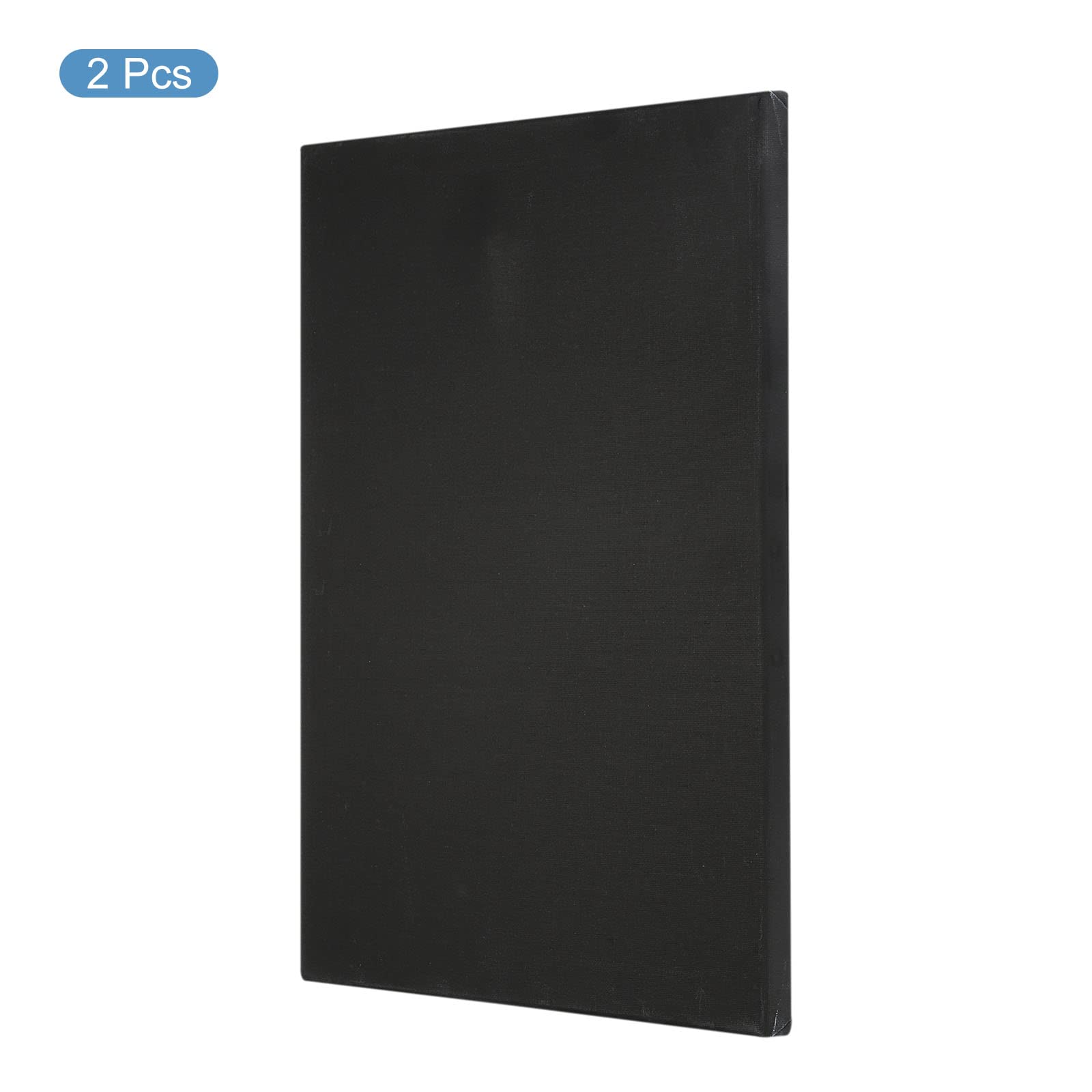 PATIKIL Paint Canvases Panel for Painting, 2 Pack 12x16 Inch Rectangle Wood Frame Stretched Blank Art Board Panels for Acrylic, Oil, Tempera Painting, Black