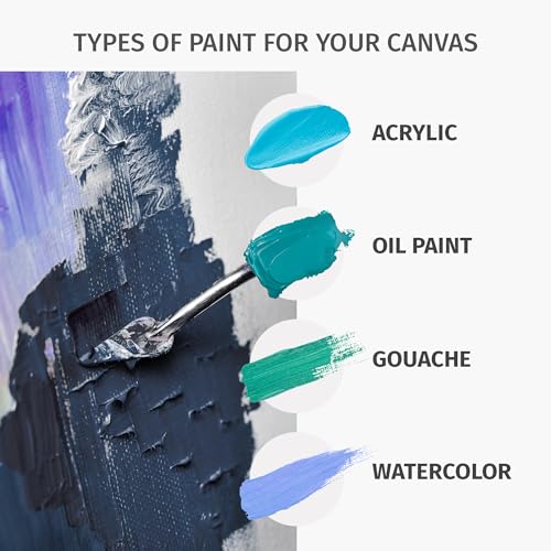 PIXY CANVAS Value Pack of 3 Stretched Canvas 24x36 inch, 1-1/2 (1.5) inch deep for Your Paintings/Artwork/Wall Art/Wall Decor (Pack of 3 Canvas, 24 x 36 inch, Landscape)