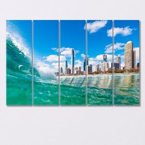 Sea Waves the Gold Coast of Australia Canvas Print 5 Panels / 36x24 inches