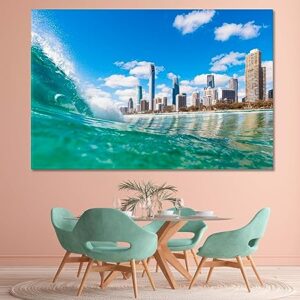 Sea Waves the Gold Coast of Australia Canvas Print 5 Panels / 36x24 inches