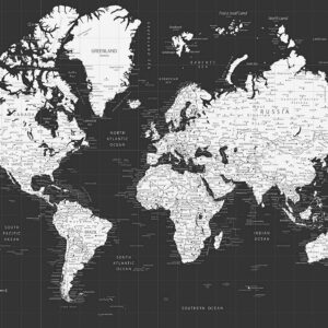 World Map -Push Pin Canvas, Personalized (Canvas 36x24x1.75)