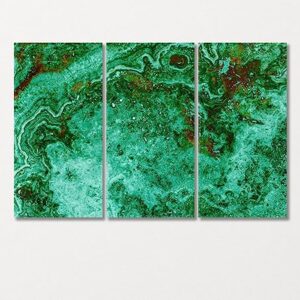 Emerald Green Marble Canvas Print 3 Panels / 36x24 inches