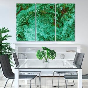 Emerald Green Marble Canvas Print 3 Panels / 36x24 inches