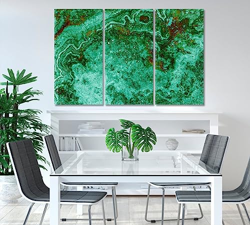 Emerald Green Marble Canvas Print 3 Panels / 36x24 inches