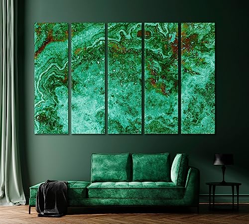 Emerald Green Marble Canvas Print 3 Panels / 36x24 inches