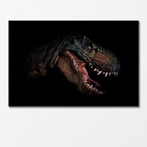 Dinosaur Head in the Dark Canvas Print 1 Panel / 36x24 inches