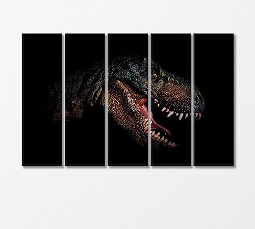 Dinosaur Head in the Dark Canvas Print 1 Panel / 36x24 inches