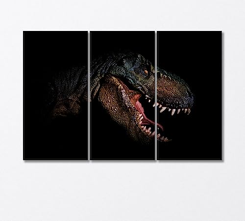 Dinosaur Head in the Dark Canvas Print 1 Panel / 36x24 inches