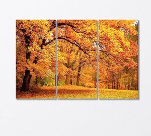 autumn landscape canvas print 3 panels / 36x24 inches