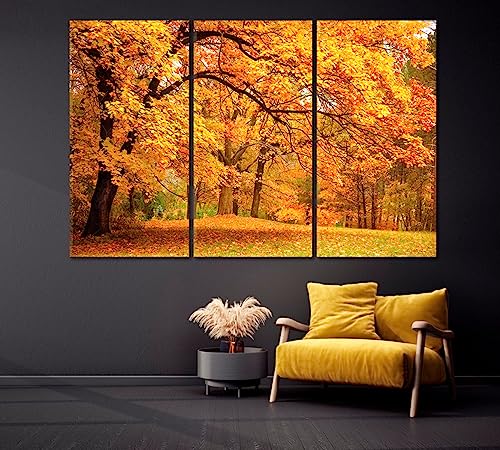 Autumn Landscape Canvas Print 3 Panels / 36x24 inches