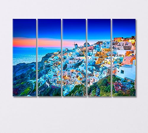 Fira Town on Santorini Island Greece Canvas Print 1 Panel / 36x24 inches