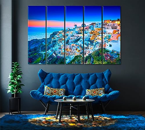 Fira Town on Santorini Island Greece Canvas Print 1 Panel / 36x24 inches