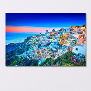 Fira Town on Santorini Island Greece Canvas Print 1 Panel / 36x24 inches