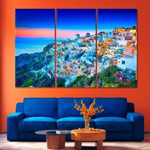 Fira Town on Santorini Island Greece Canvas Print 1 Panel / 36x24 inches