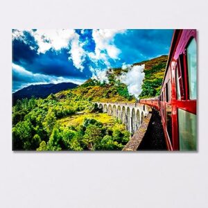 Glenfinnan Railway Viaduct in Scotland Canvas Print 1 Panel / 36x24 inches