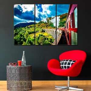 Glenfinnan Railway Viaduct in Scotland Canvas Print 1 Panel / 36x24 inches