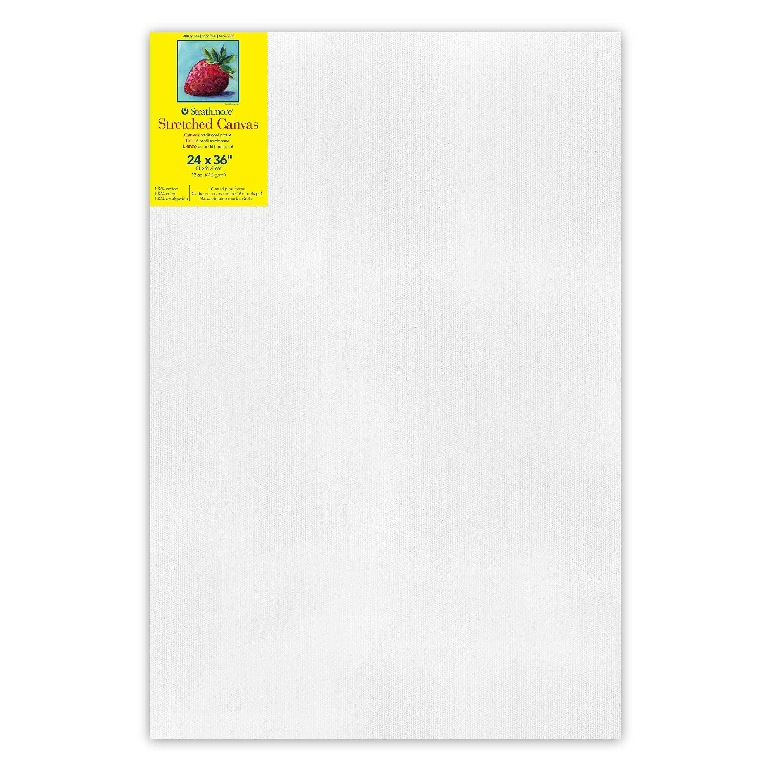 Strathmore 300 Series Stretched Canvas, 24x36, White