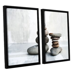 artwall elana ray's sea stones floater framed canvas, 24 x 36", multicolor