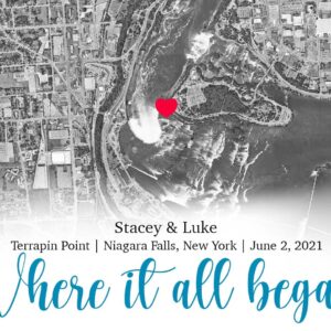 Where it all Began Map Sign - Unique Wedding Present 5th or 10th Anniversary Gift on Vibrant HD Aluminum or Wood Photo Panel (Framed Canvas, 24" x 36")