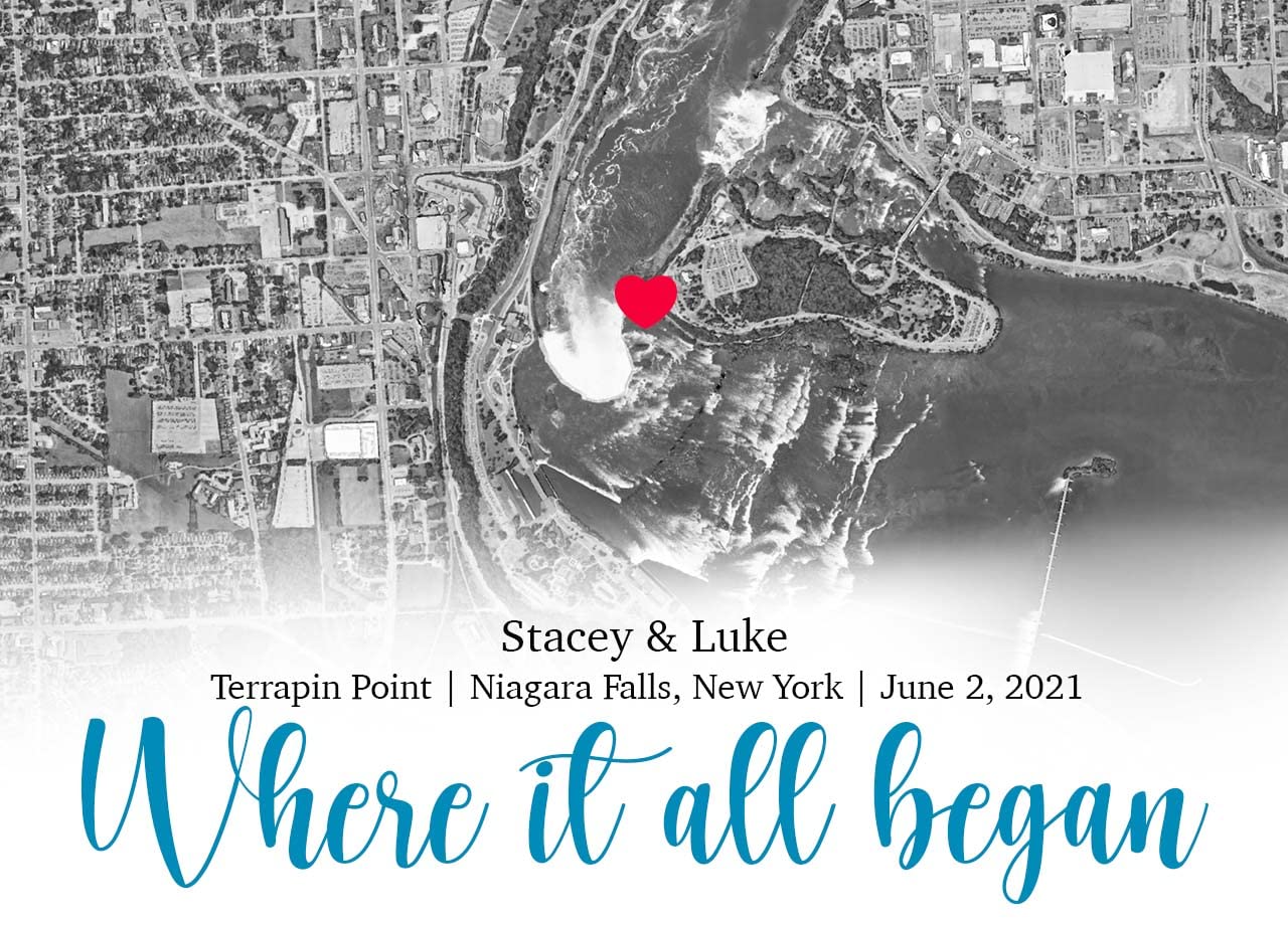 Where it all Began Map Sign - Unique Wedding Present 5th or 10th Anniversary Gift on Vibrant HD Aluminum or Wood Photo Panel (Framed Canvas, 24" x 36")