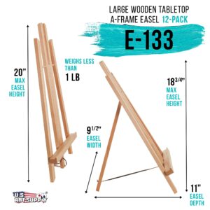US Art Supply® 18" Large Tabletop Display A-Frame Artist Easel (12-Pack)