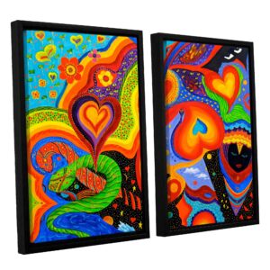 artwall 2 piece marina petro's hearts floater framed canvas artwork, 24" x 36"