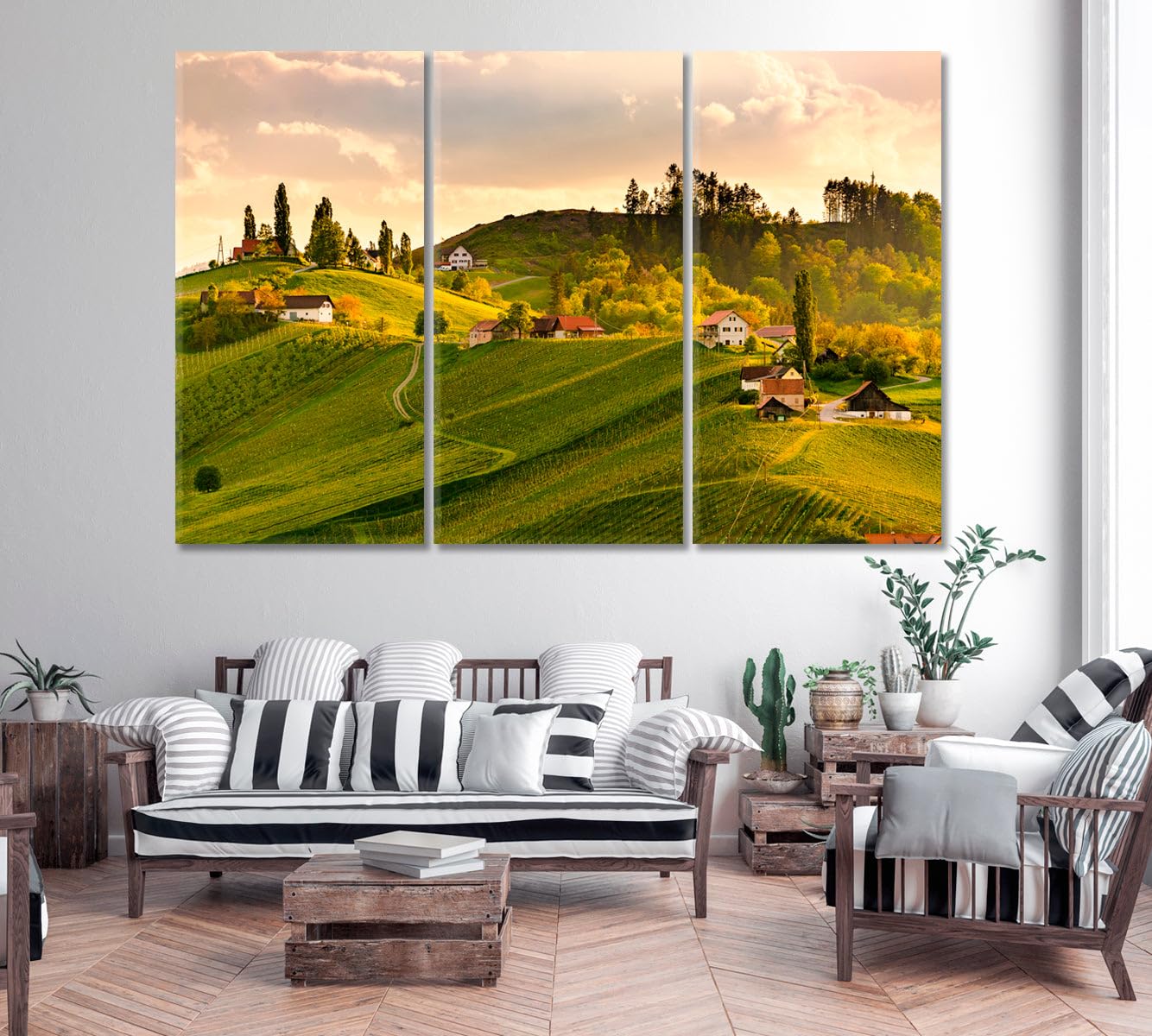 Vineyard Landscape South Styria Austria Canvas Print 1 Panel / 36x24 inches