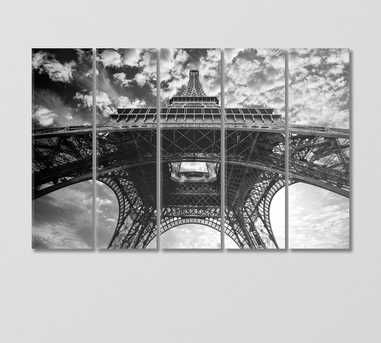 Eiffel Tower in Black White Canvas Print 3 Panels / 36x24 inches