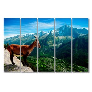 Mountain Goat Looks at Landscape Canvas Print 5 Panels / 36x24 inches