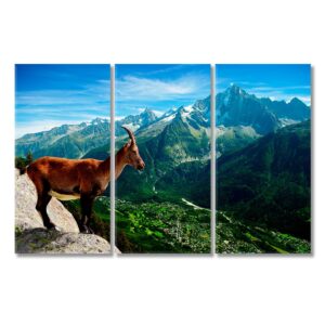 Mountain Goat Looks at Landscape Canvas Print 5 Panels / 36x24 inches