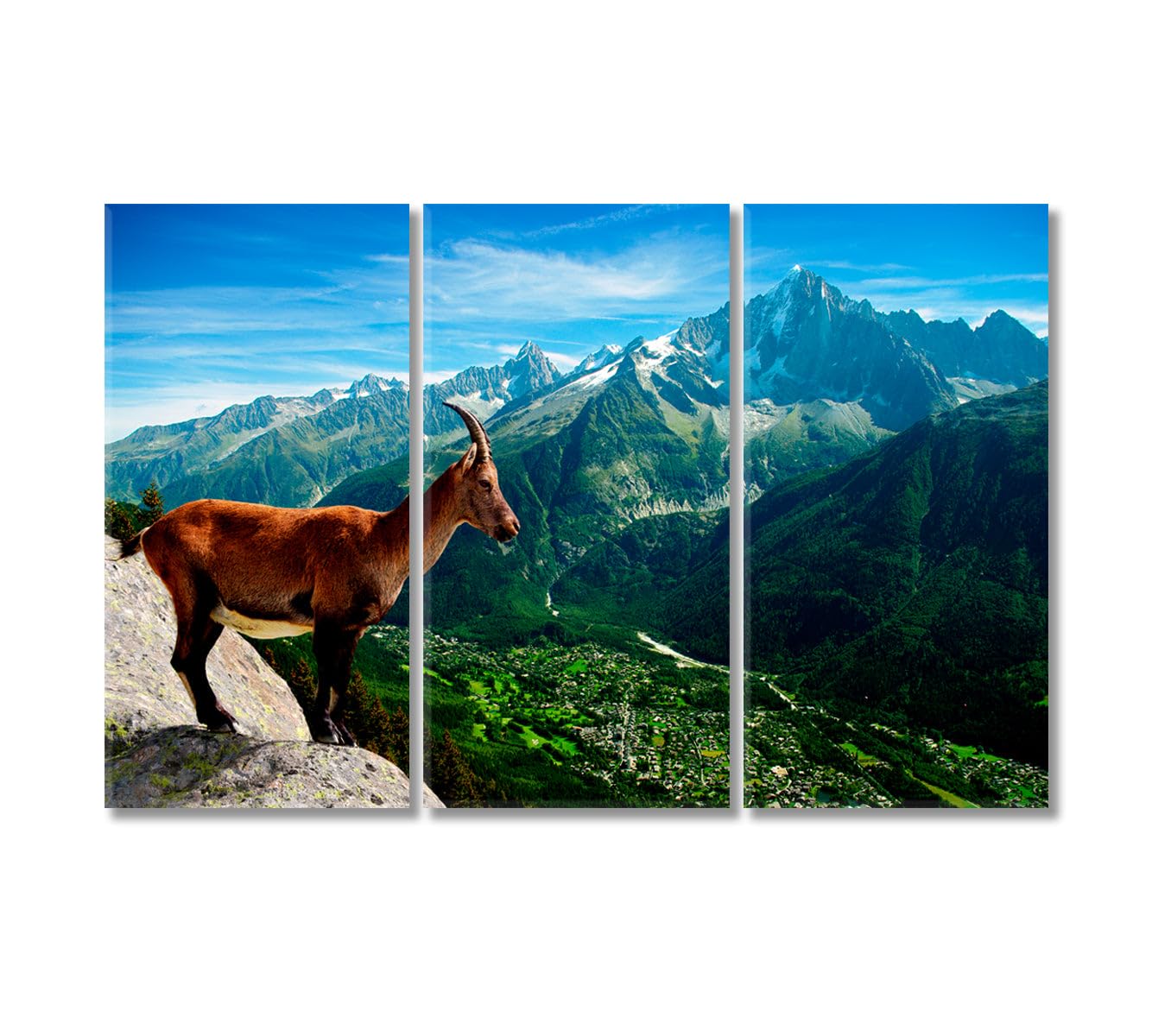 Mountain Goat Looks at Landscape Canvas Print 5 Panels / 36x24 inches