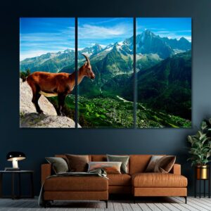 Mountain Goat Looks at Landscape Canvas Print 5 Panels / 36x24 inches