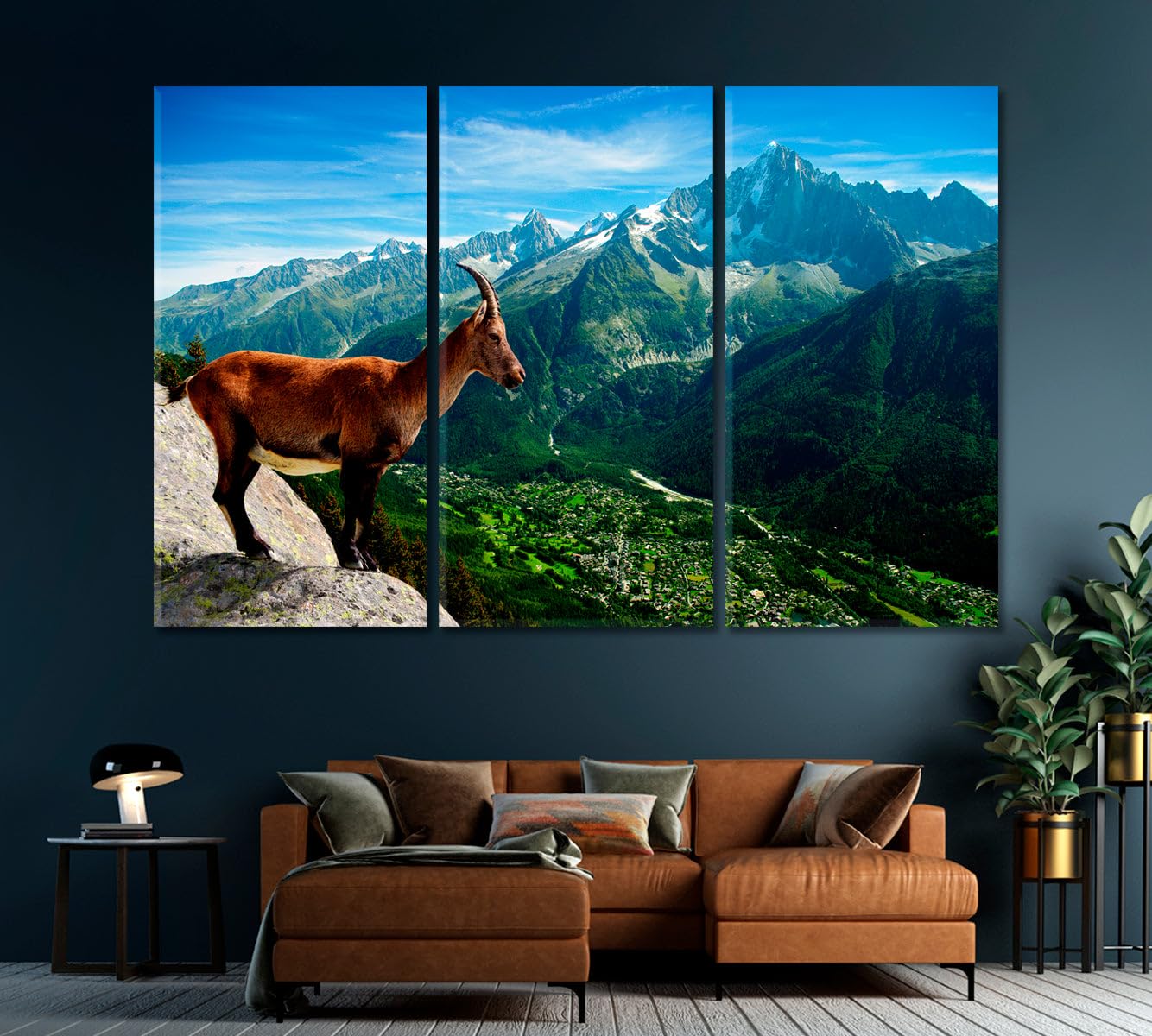 Mountain Goat Looks at Landscape Canvas Print 5 Panels / 36x24 inches