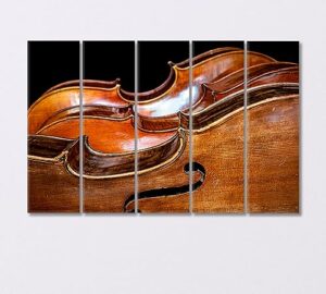 three beautiful cellos canvas print 5 panels / 36x24 inches