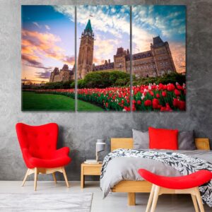 Parliament Building of Canada Canvas Print 3 Panels / 36x24 inches