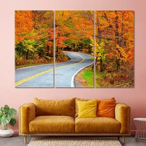 Road to Vermouth USA Autumn Landscape Canvas Print 5 Panels / 36x24 inches