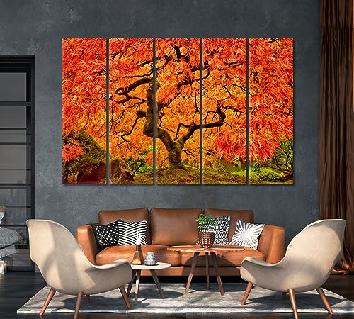 Japanese Maple in Autumn Canvas Print 5 Panels / 36x24 inches