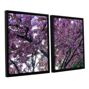 artwall dan wilson's spring flowers, 2 piece floater framed canvas set 24x36