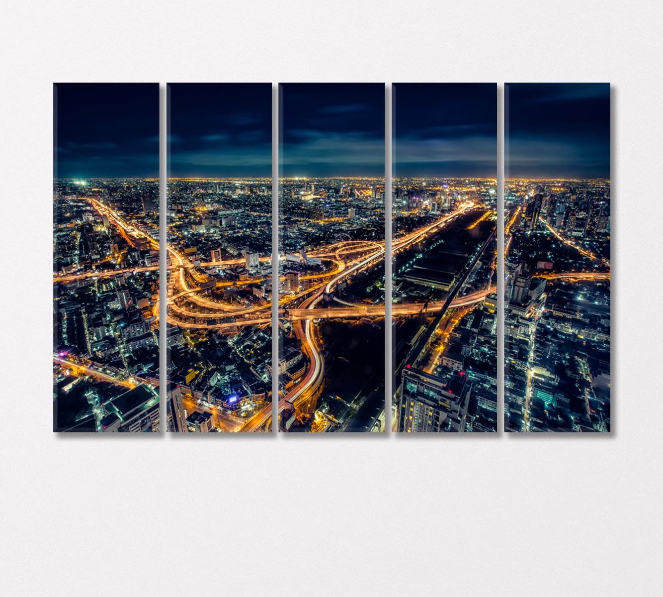 Bangkok Cityscape at Night Thailand Canvas Print 1 Panel / 36x24 inches