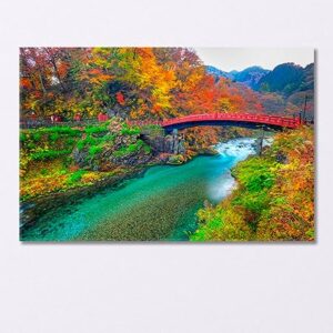 Shinkyo Bridge in Autumn Season Japan Canvas Print 5 Panels / 36x24 inches