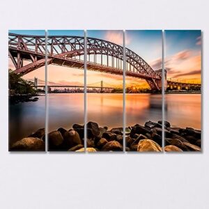 Triborough Bridge at Sunset New York Canvas Print 3 Panels / 36x24 inches