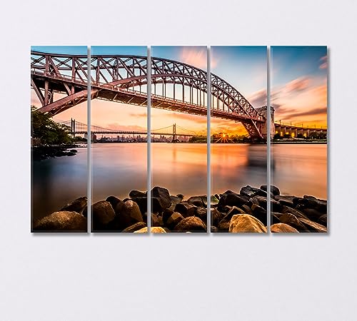 Triborough Bridge at Sunset New York Canvas Print 3 Panels / 36x24 inches