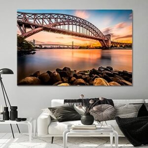 Triborough Bridge at Sunset New York Canvas Print 3 Panels / 36x24 inches
