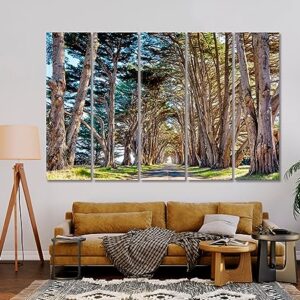 Tree Tunnel at California USA Canvas Print 3 Panels / 36x24 inches